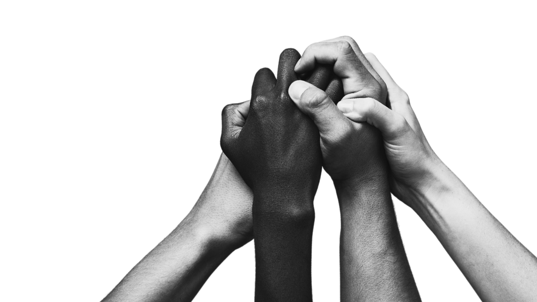Four hands clasping eachother