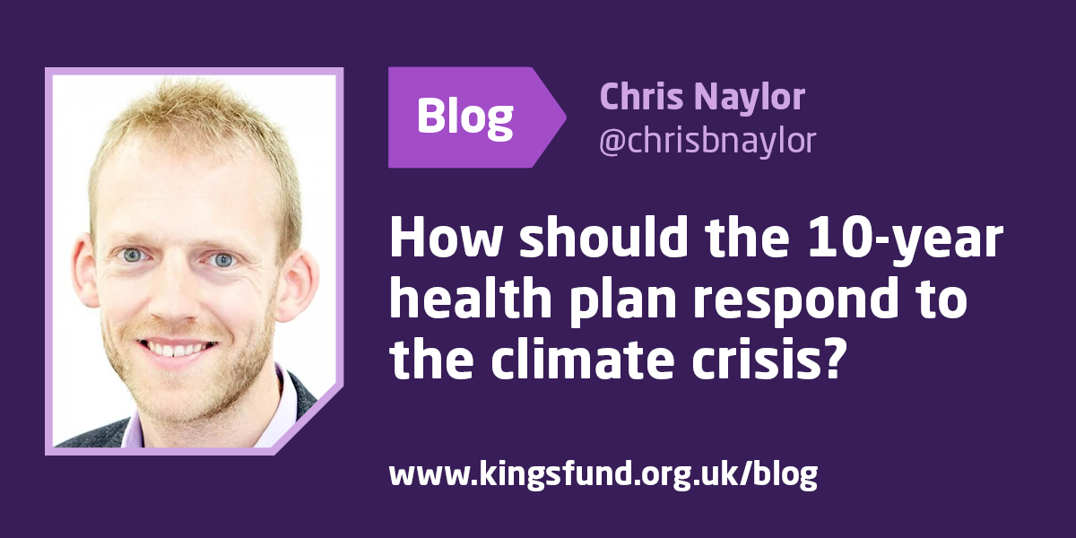 How should the 10-year health plan respond to the climate crisis?