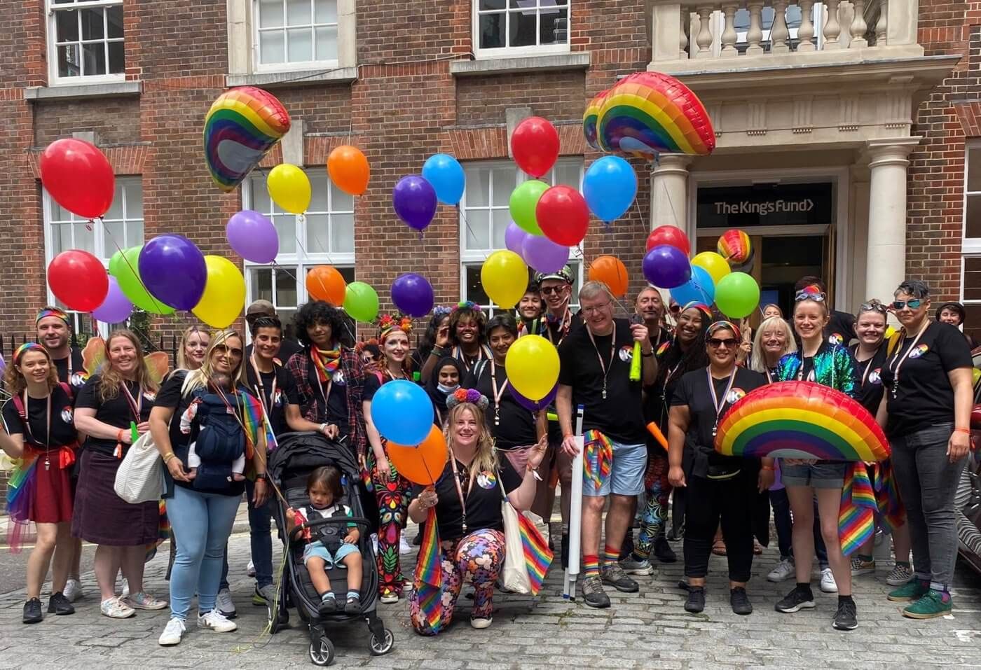 The King's Fund staff getting ready for the Pride March 2022