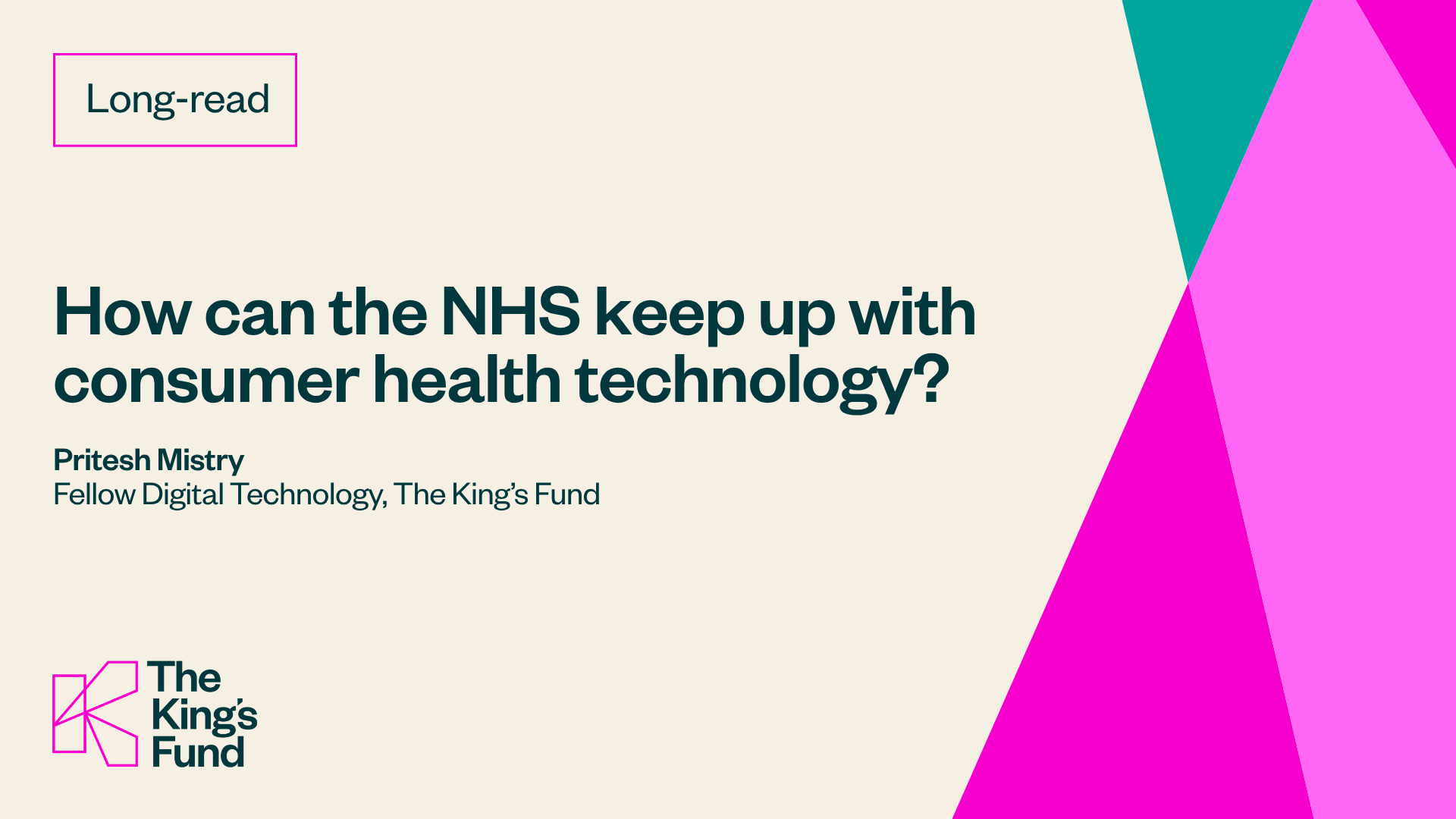 How Can The NHS Keep Up With Consumer Health Technology? | The King’s ...