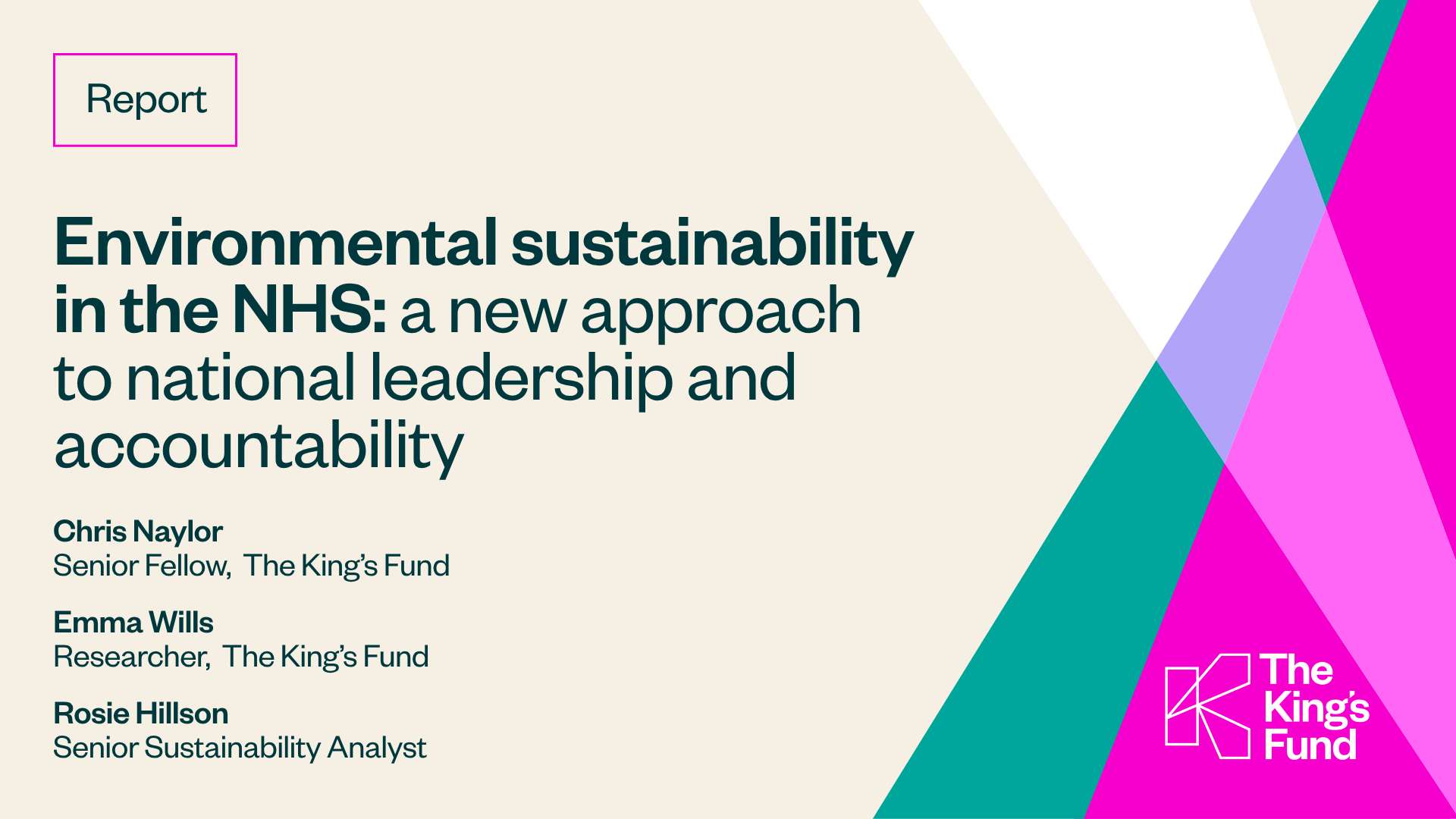 Environmental Sustainability In The NHS | The King's Fund
