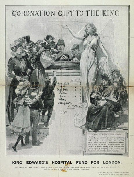 Poster depicting a 'coronation gift to the King'