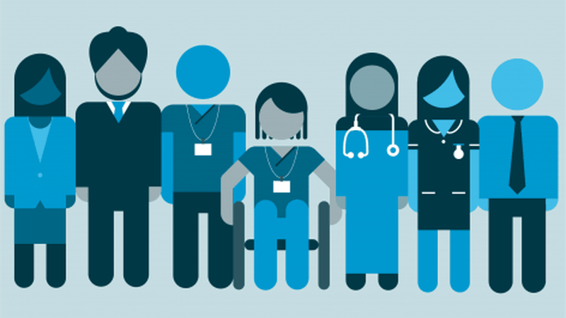 A group of health and care workers