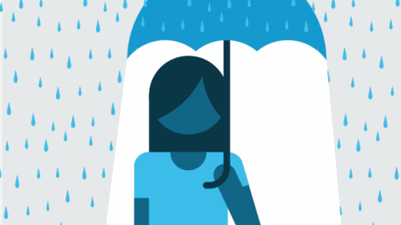 Person under an umbrella