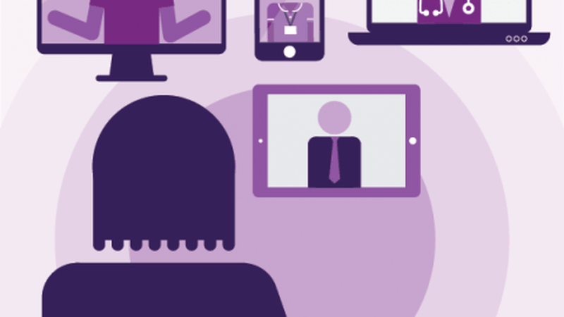 A team meeting virtually