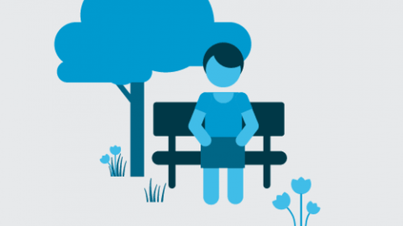 Person sat resting on a bench