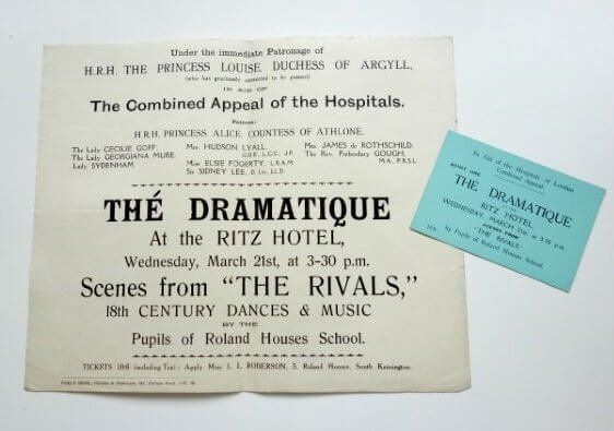 Combined hospital appeal theatre poster ticket