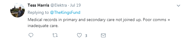 Twitter post from Tess Harris