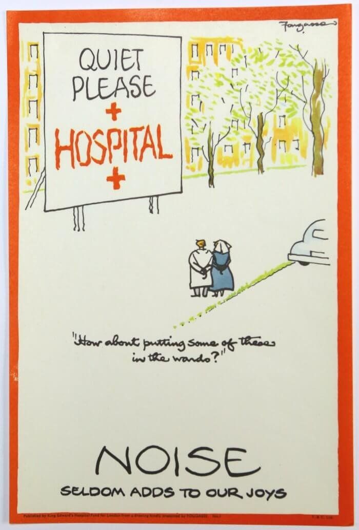Hospital poster saying 'Quiet please'