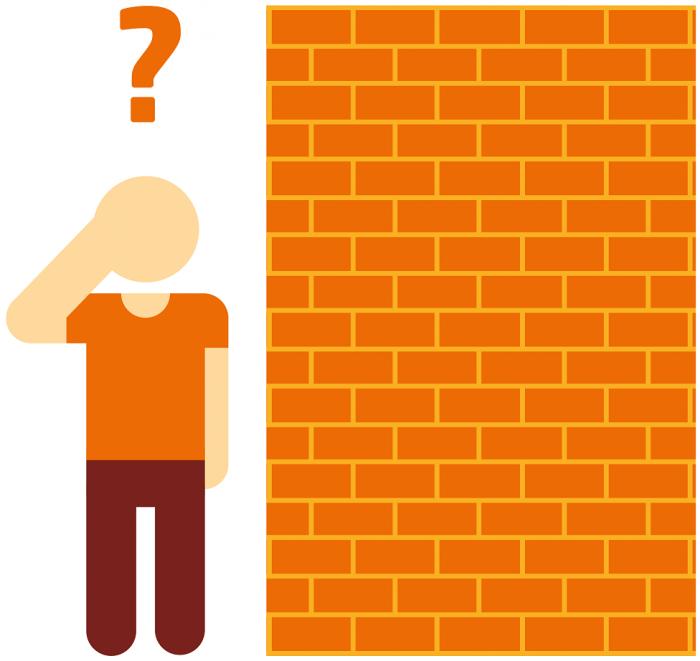Graphic showing a brick wall to represent denial