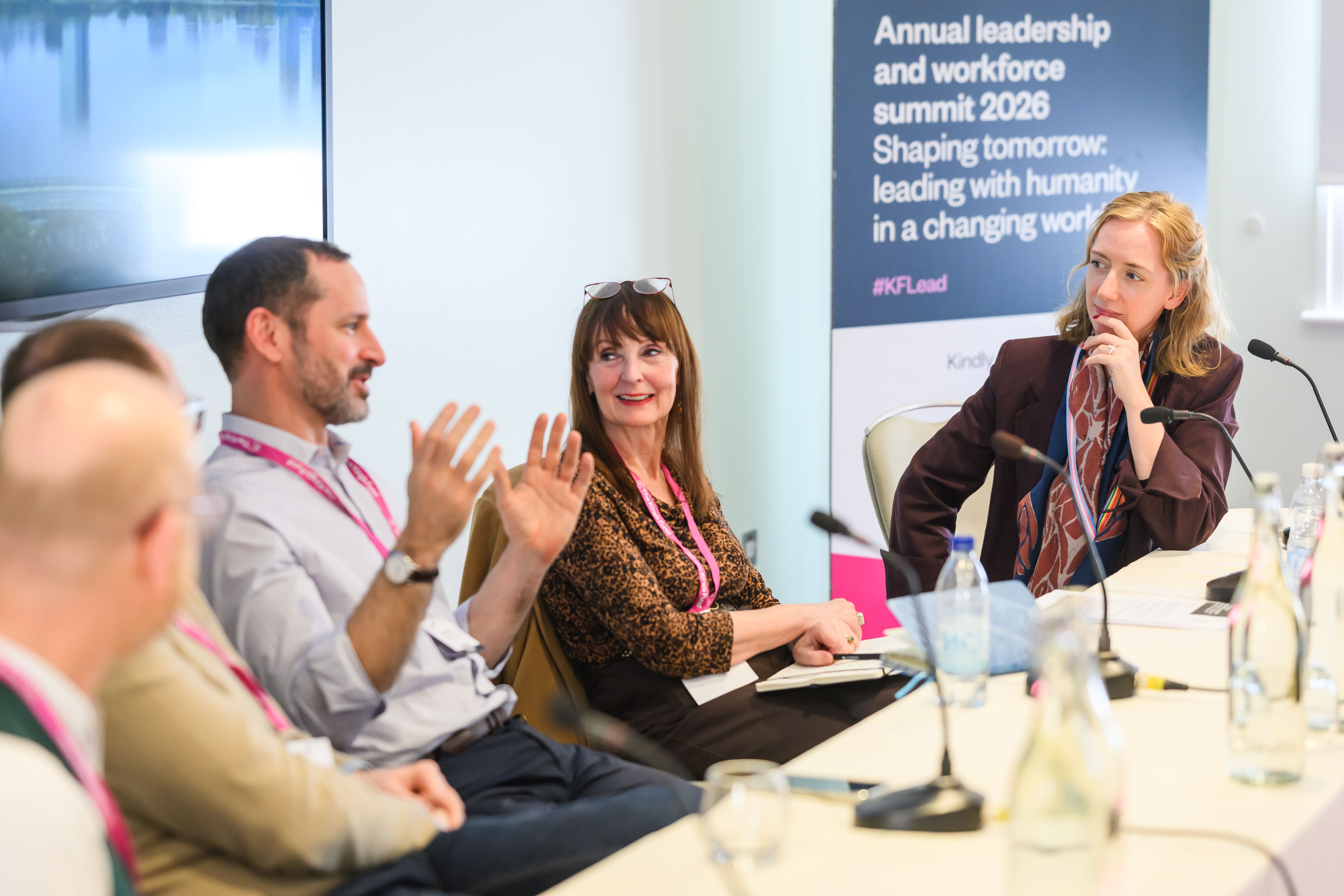 Panel discussion at the Annual Leadership Summit 2026, with engaged participants sharing and listening attentively.