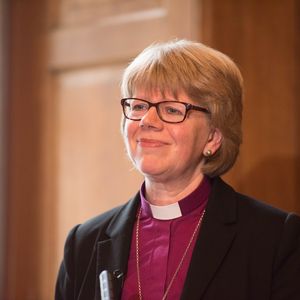 A photograph of the Bishop of London, the Right Honourable and the Right Reverend Dame Sarah Mullally DBE