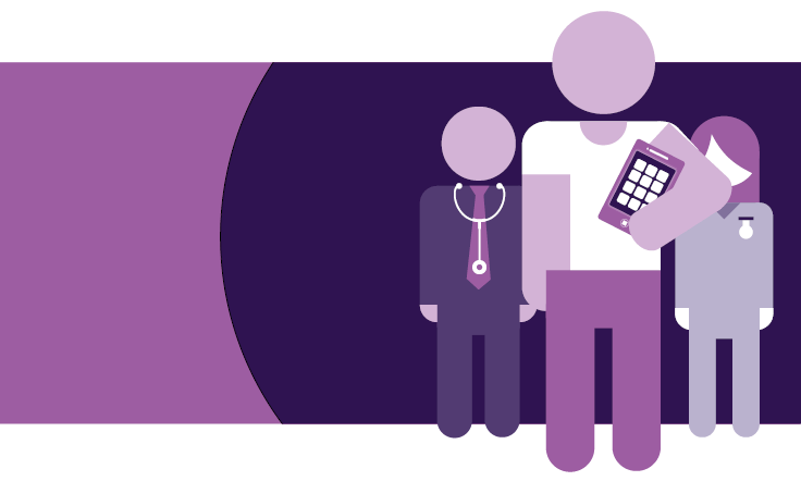 Graphic of three clinicians