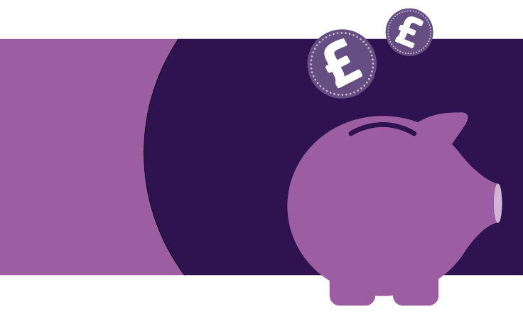 Graphic showing a piggy bank