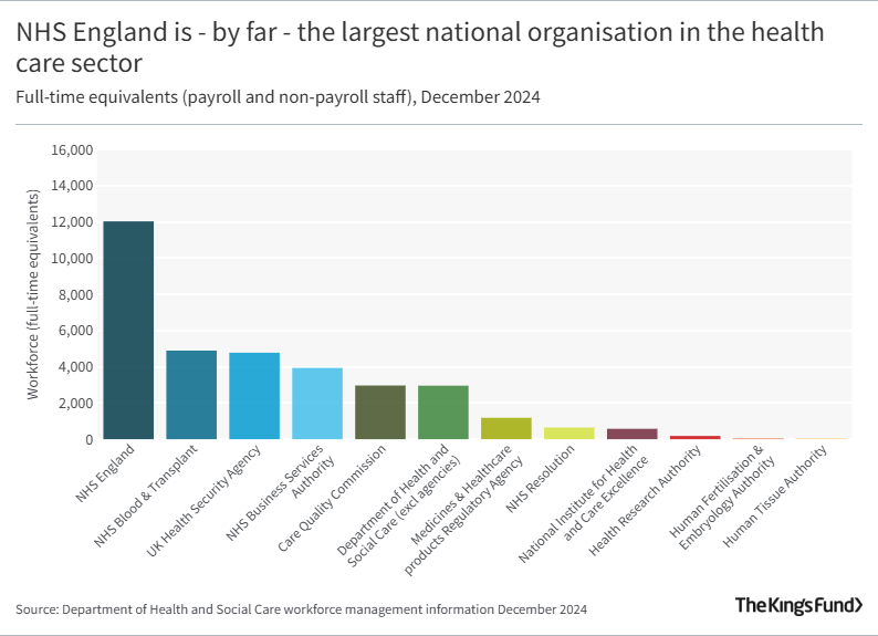 NHS England is - by far - the largest national organisation in the health care sector
