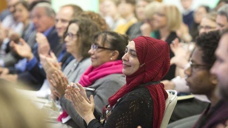 Smiling audience